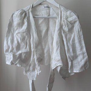 Reformation Tie Front Linen Shirt